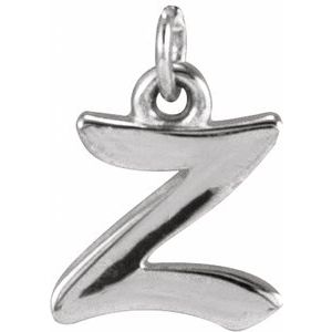 14K White Gold Petite Initial Z Pendant