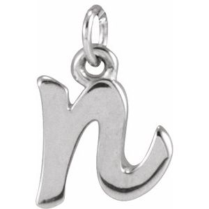 Platinum Petite Initial N Pendant