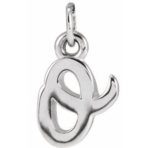 14K White Gold Petite Initial O Pendant