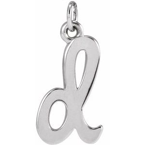 14K White Gold Petite Initial D Pendant