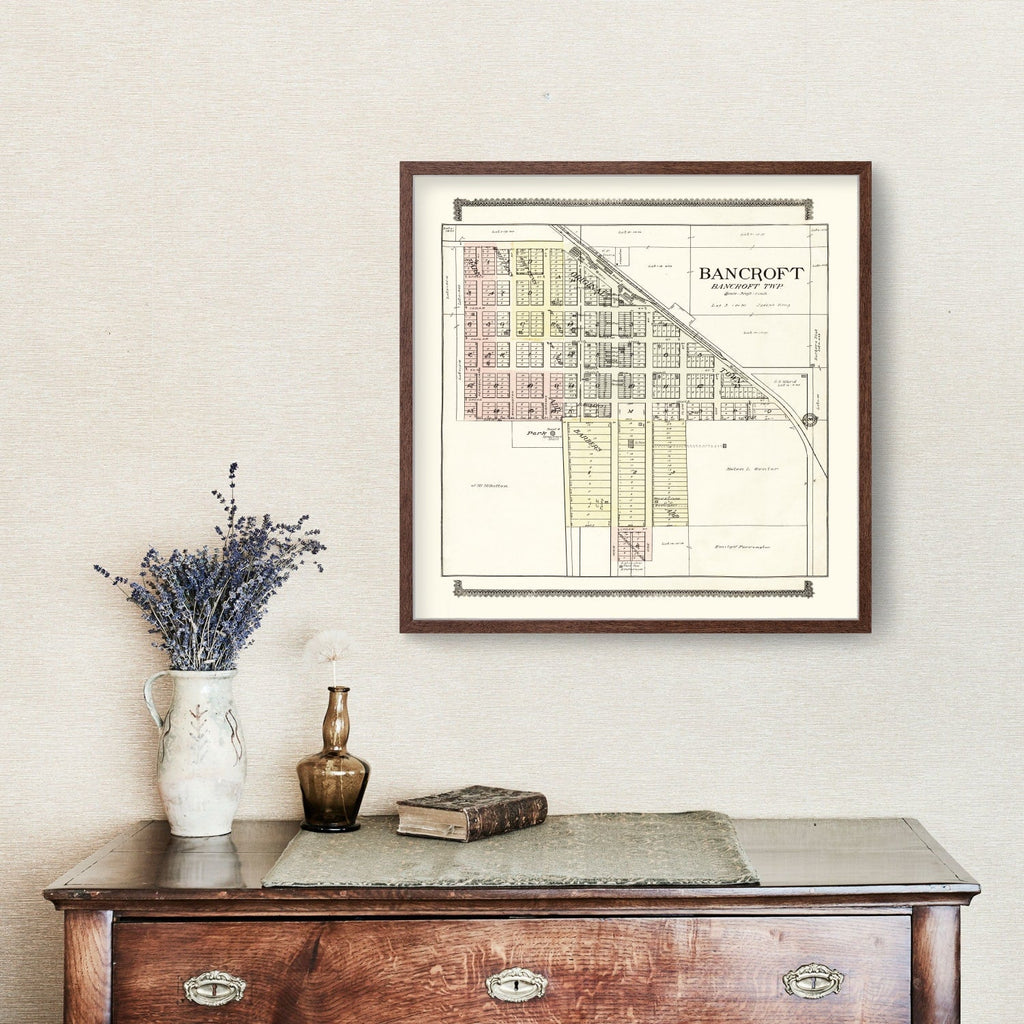 Vintage Map of Bancroft, Nebraska 1908