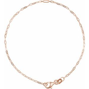 14K Rose Gold 3x1.5 mm Straight Baguette Link 7" Bracelet Mounting