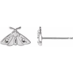 Platinum 1.5 mm Accented Moth Earring Mounting