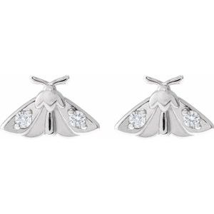 Sterling Silver .05 CTW Natural Diamond Moth Earring – image 2