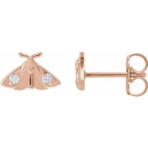 14K Rose Gold .05 CTW Natural Diamond Moth Earring