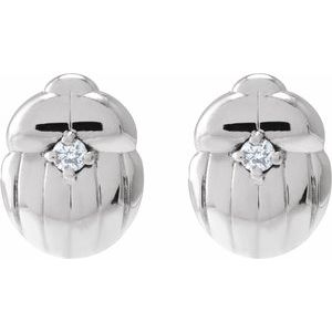 Platinum .03 CTW Natural Diamond Scarab Earring – image 2