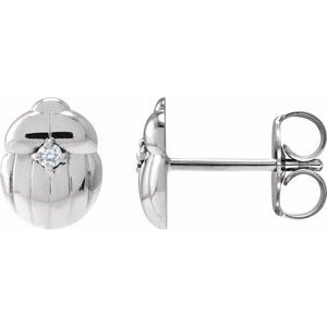 Platinum .03 CTW Natural Diamond Scarab Earring