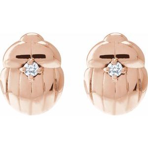 14K Rose Gold .03 CTW Natural Diamond Scarab Earring