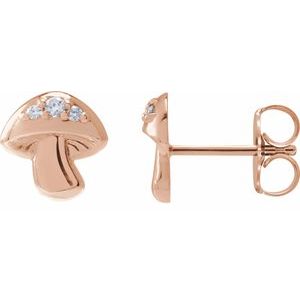 14K Rose Gold .05 CTW Natural Diamond Mushroom Earrings