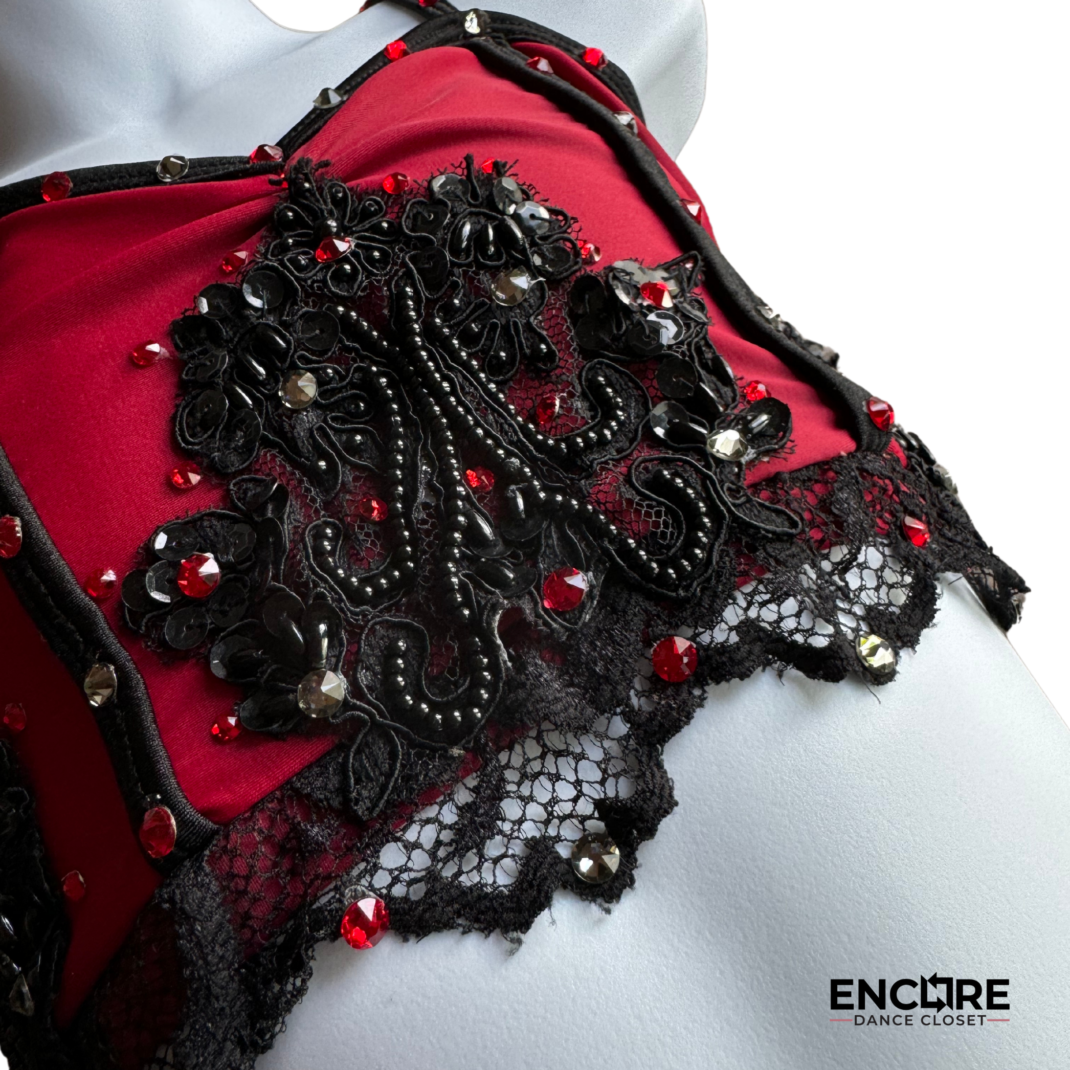 Fiery Flamenco-Inspired Two-Piece with Skirt