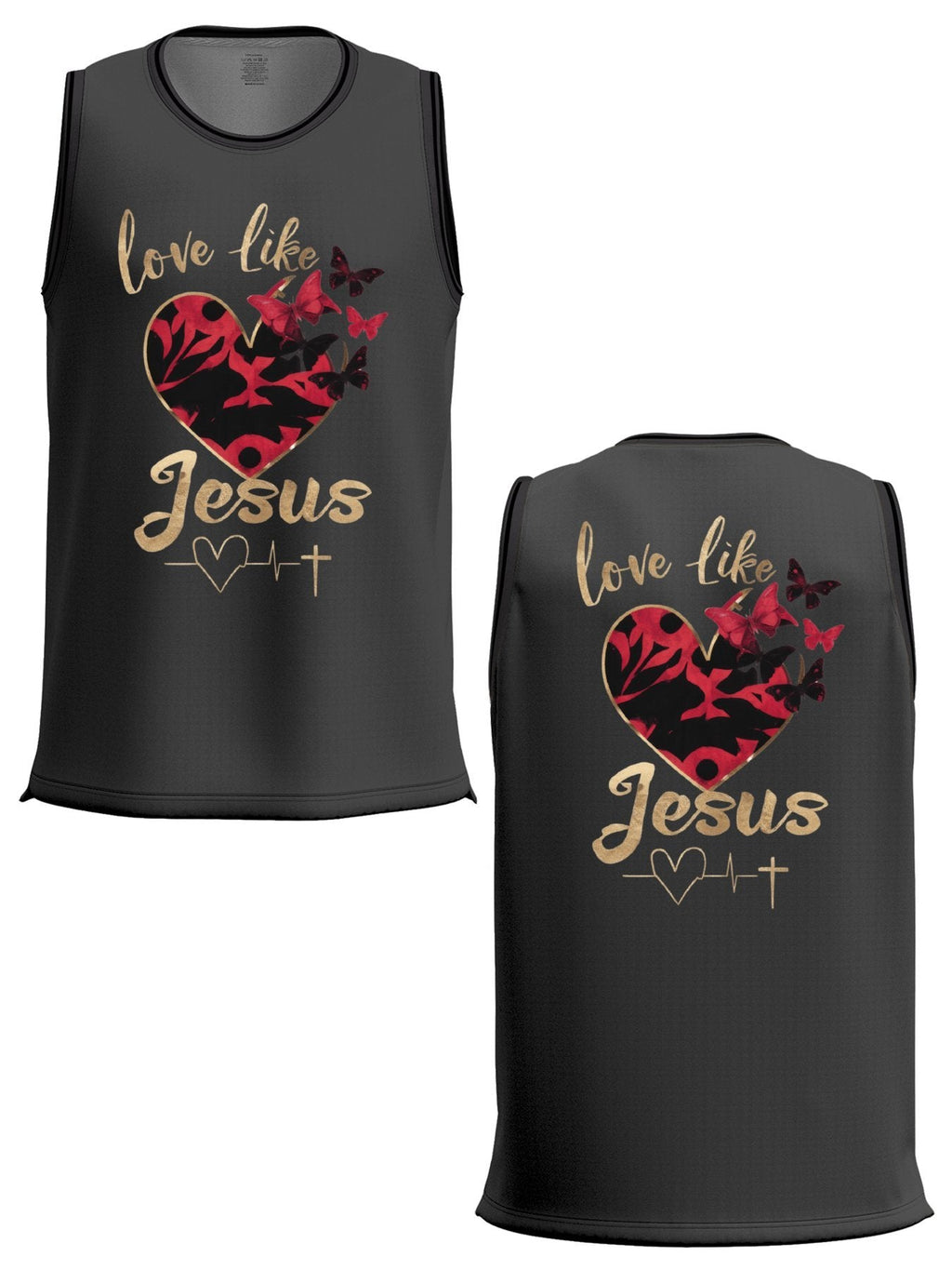 Love Like Jesus Adult Dark Grey Basketball Jersey | Ships From USA