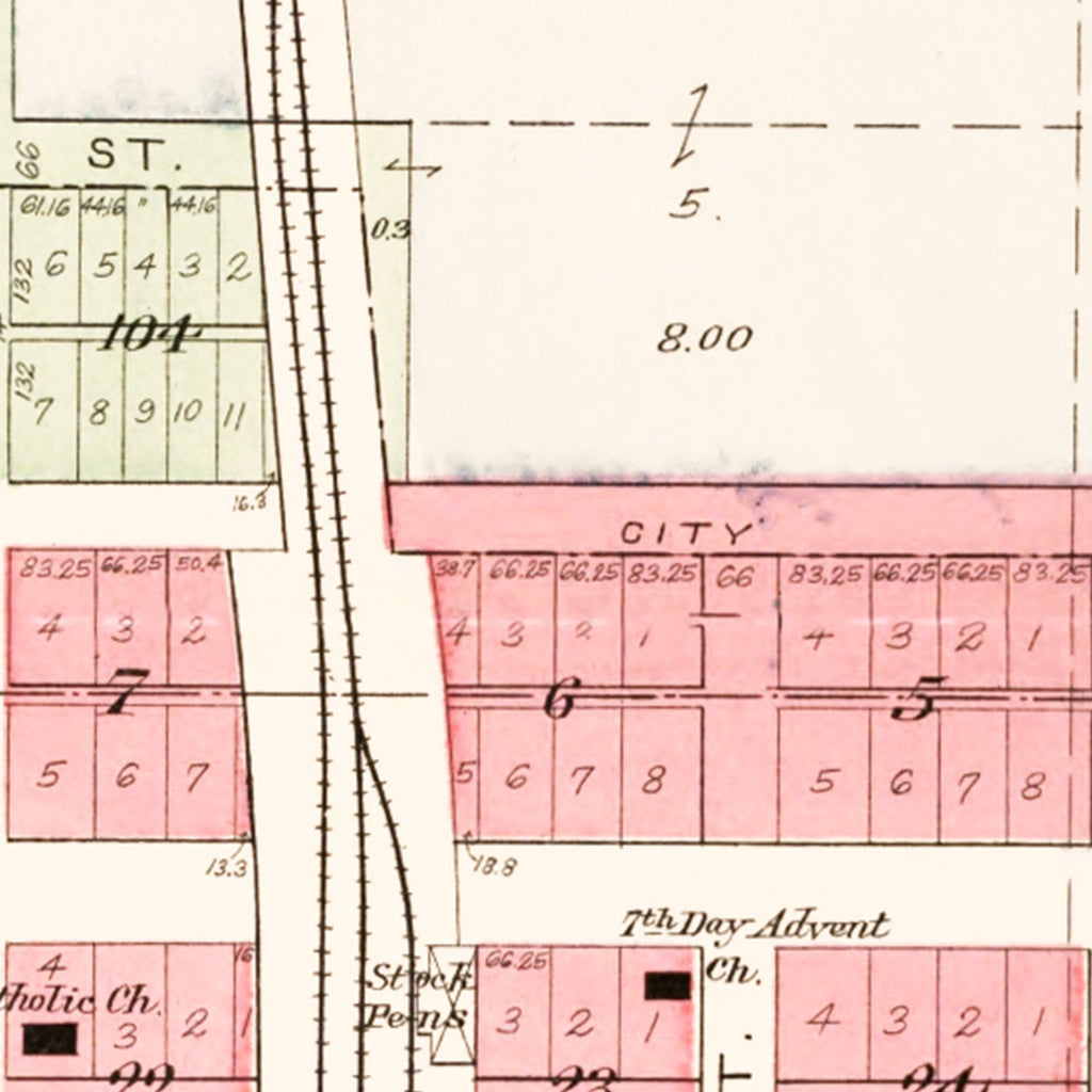 Vintage Map of Fort Calhoun, Nebraska 1908