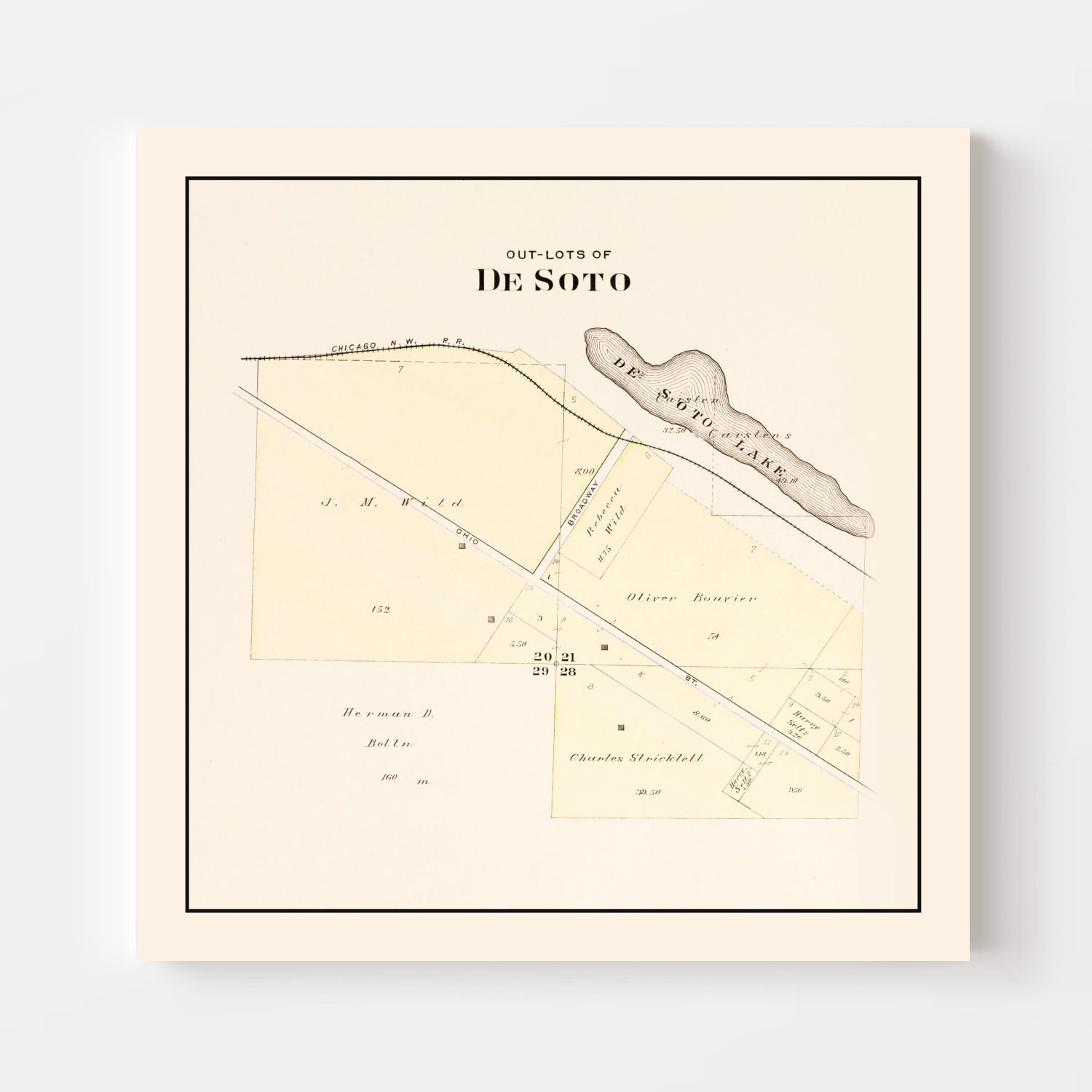 Vintage Map of Desoto, Nebraska 1908
