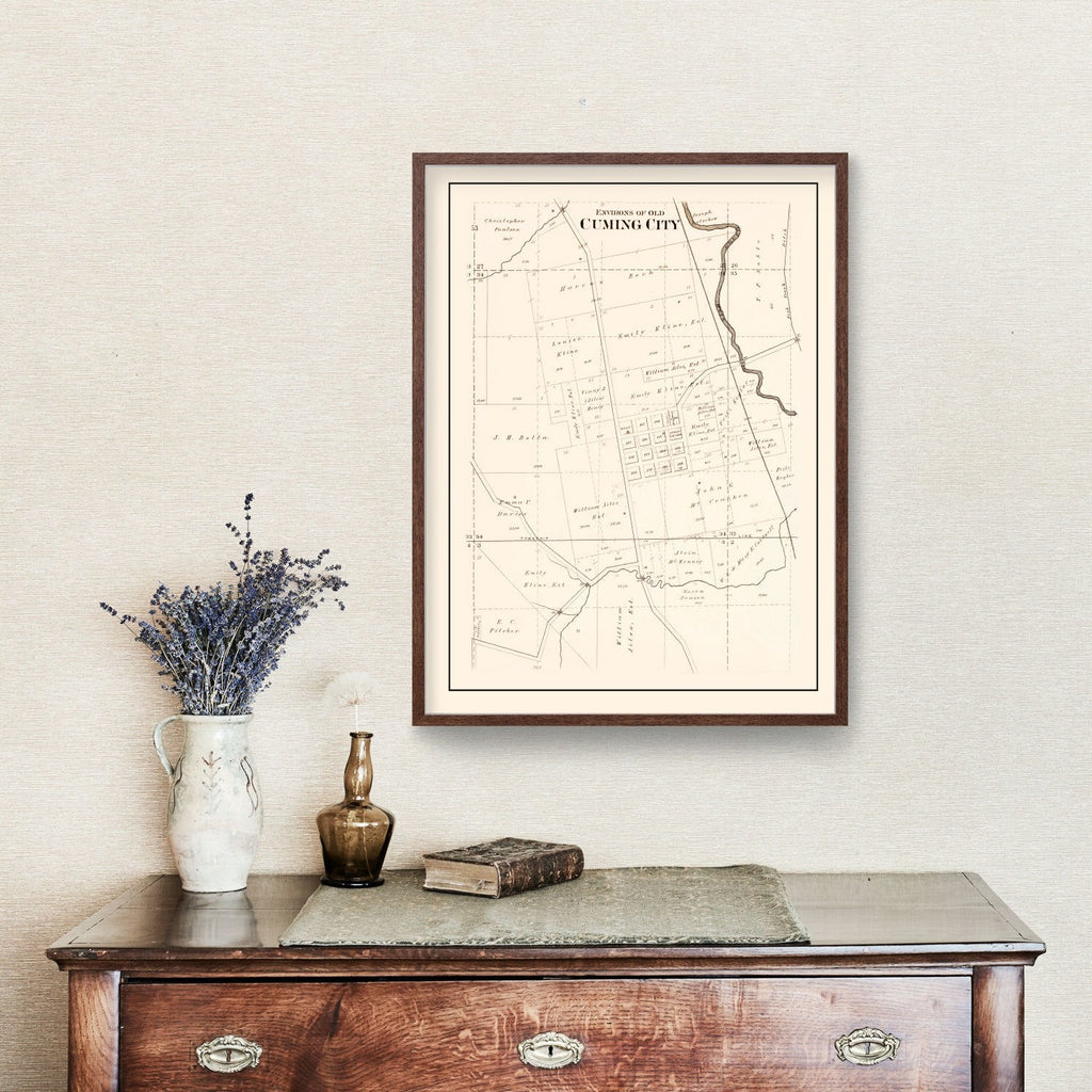 Vintage Map of Cuming, Nebraska 1908