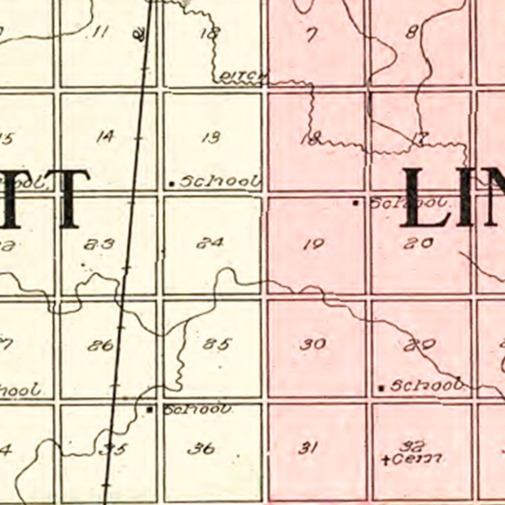 Vintage Map of Buena Vista County, Iowa 1908