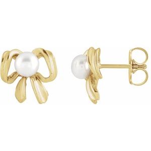 Pearl Bow Earrings