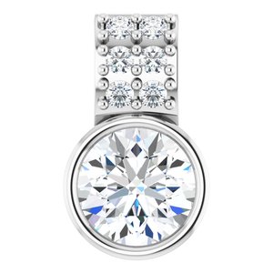 14K White Gold 3/8 CTW Lab-Grown Diamond Pendant