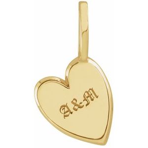 Engravable Sideways Heart Charm/Pendant