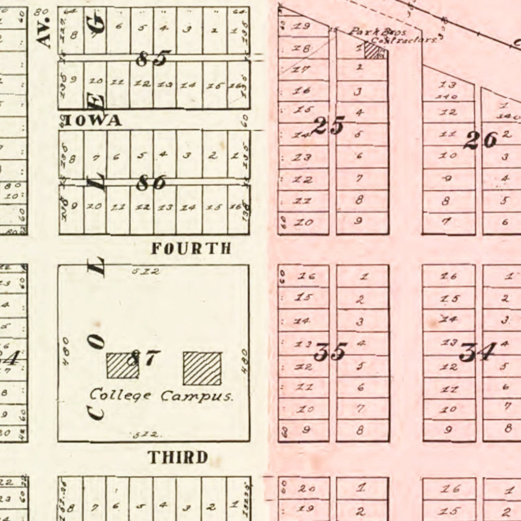 Vintage Map of Storm Lake, Iowa 1908