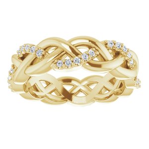 14K Yellow 1/6 CTW Natural Diamond Eternity Band Size 4