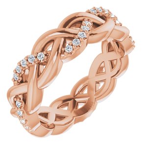 14K Rose 1/6 CTW Natural Diamond Eternity Band Size 4