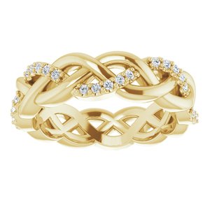 14K Yellow 1/6 CTW Natural Diamond Eternity Band Size 4.5