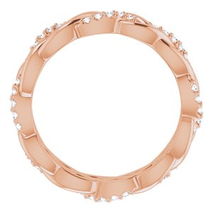 14K Rose 1/6 CTW Natural Diamond Eternity Band Size 4.5