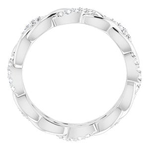 Platinum 1/6 CTW Natural Diamond Eternity Band Size 4.5