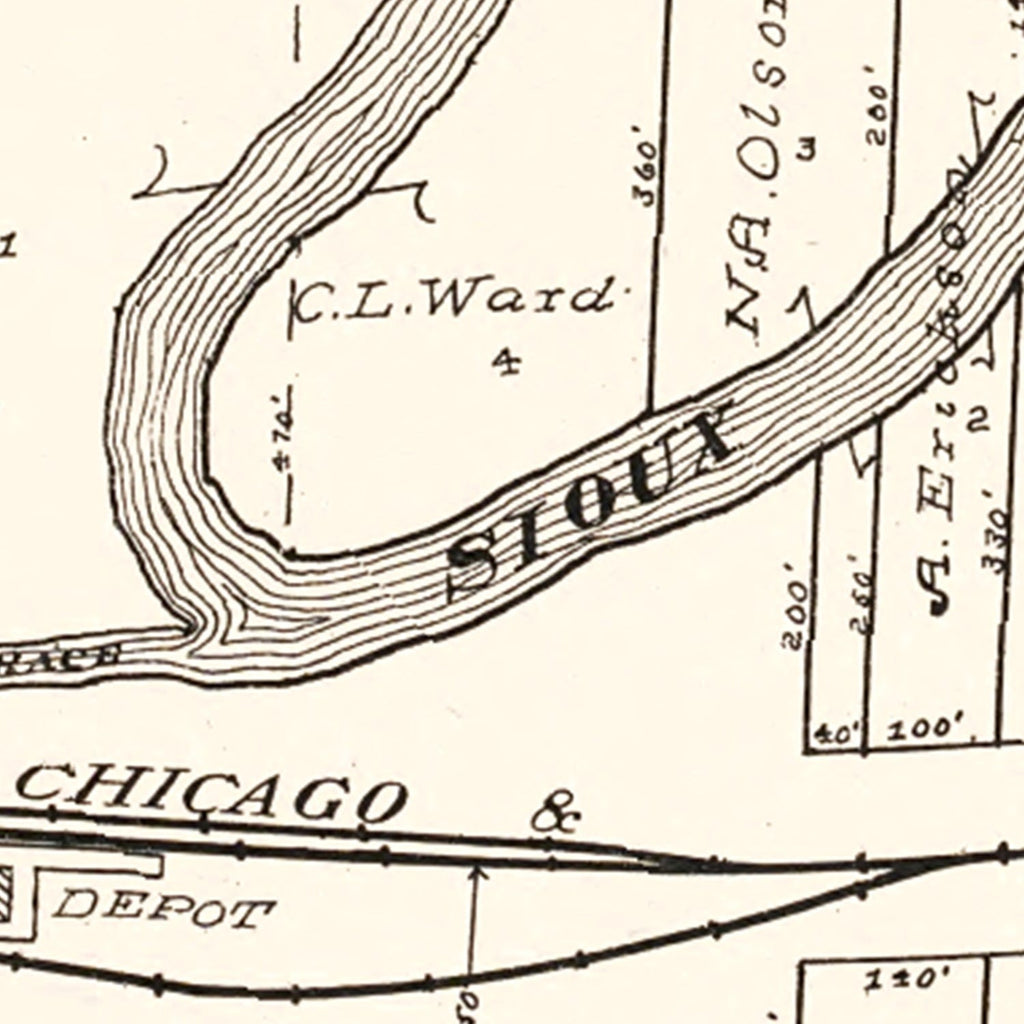 Vintage Map of Linn Grove, Iowa 1908