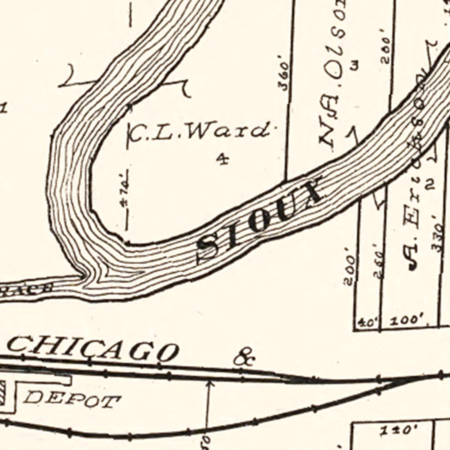 Vintage Map of Linn Grove, Iowa 1908