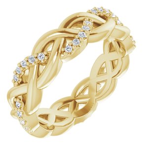 14K Yellow 1/6 CTW Natural Diamond Eternity Band Size 5