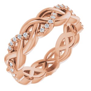14K Rose 1/6 CTW Natural Diamond Eternity Band Size 5