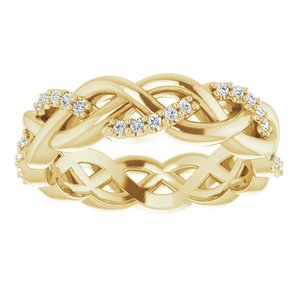 14K Yellow 1/6 CTW Natural Diamond Eternity Band Size 5