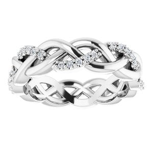 14K White 1/6 CTW Natural Diamond Eternity Band Size 5