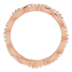 14K Rose 1/6 CTW Natural Diamond Eternity Band Size 5.5