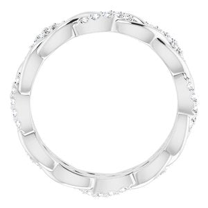 14K White 1/6 CTW Natural Diamond Eternity Band Size 5.5
