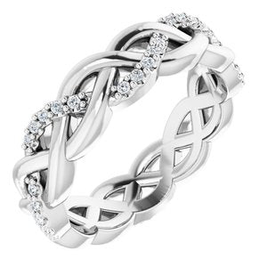Platinum 1/6 CTW Natural Diamond Eternity Band Size 5.5