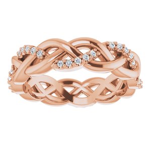 14K Rose 1/6 CTW Natural Diamond Eternity Band Size 5.5