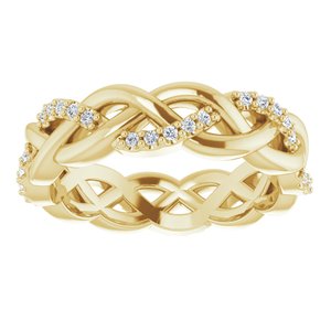 14K Yellow 1/6 CTW Natural Diamond Eternity Band Size 5.5
