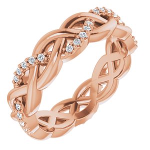 14K Rose 1/6 CTW Natural Diamond Eternity Band Size 6