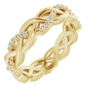 14K Yellow 1/6 CTW Natural Diamond Eternity Band Size 6