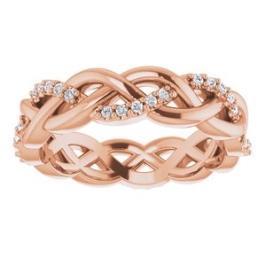 14K Rose 1/6 CTW Natural Diamond Eternity Band Size 6