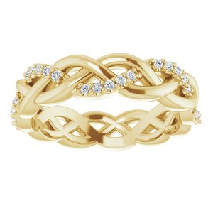 14K Yellow 1/4 CTW Natural Diamond Eternity Band Size 6.5