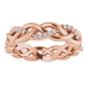 14K Rose 1/4 CTW Natural Diamond Eternity Band Size 6.5