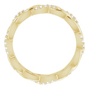 14K Yellow 1/4 CTW Natural Diamond Eternity Band Size 6.5