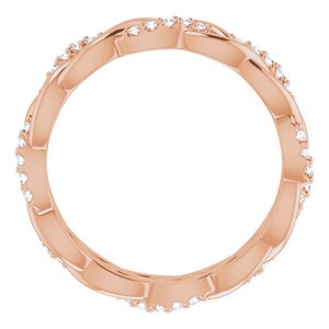 14K Rose 1/4 CTW Natural Diamond Eternity Band Size 6.5