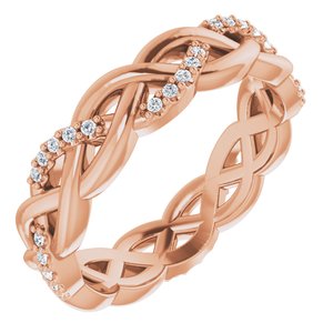 14K Rose 1/6 CTW Natural Diamond Eternity Band Size 7.5
