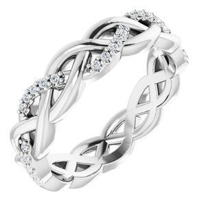 Platinum 1/6 CTW Natural Diamond Eternity Band Size 7.5