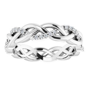 14K White 1/6 CTW Natural Diamond Eternity Band Size 7.5