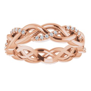 14K Rose 1/6 CTW Natural Diamond Eternity Band Size 7.5